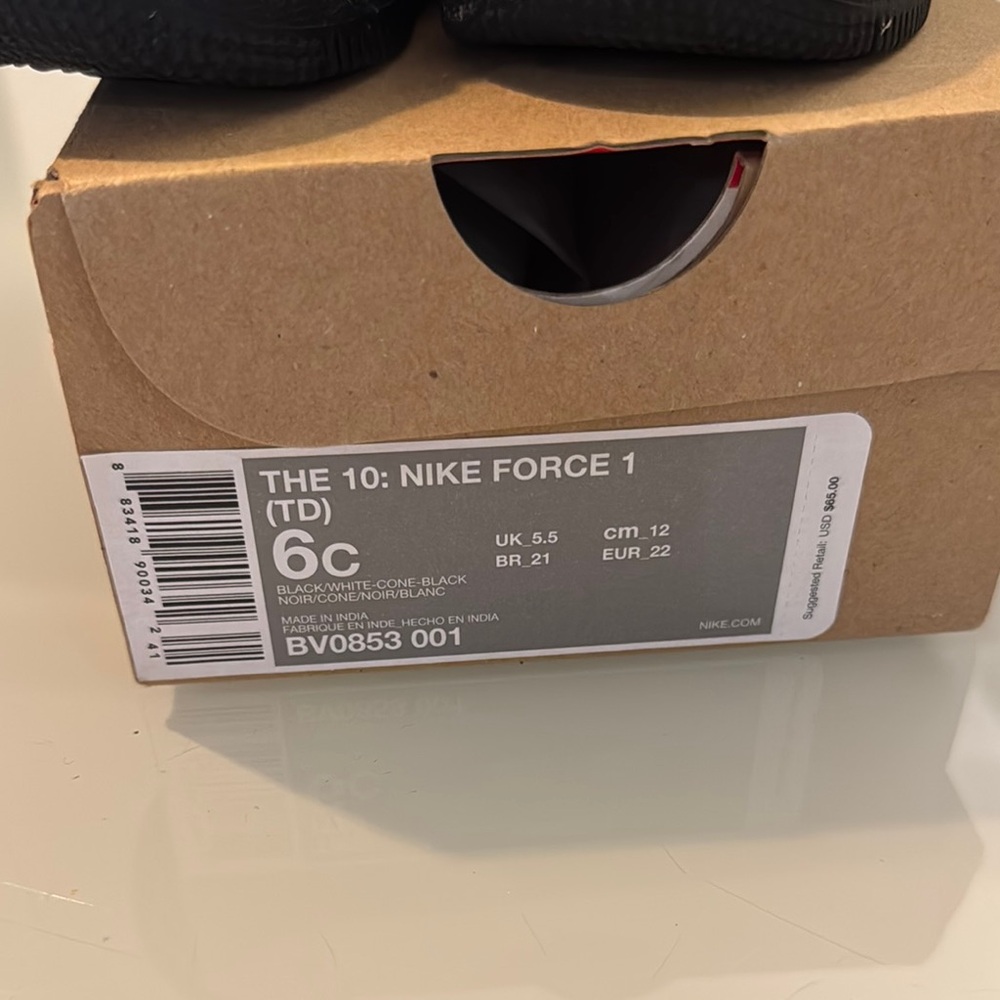 Off White x Nike Force 1 Toddler Sneakers - size 6c - Picture 3 of 7